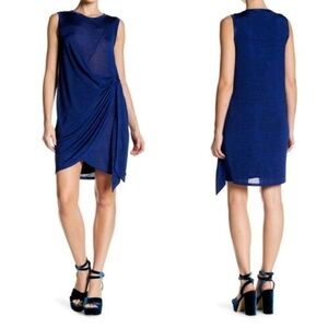 RACHEL Rachel Roy Sleeveless Royal Blue Draped Mini Dress